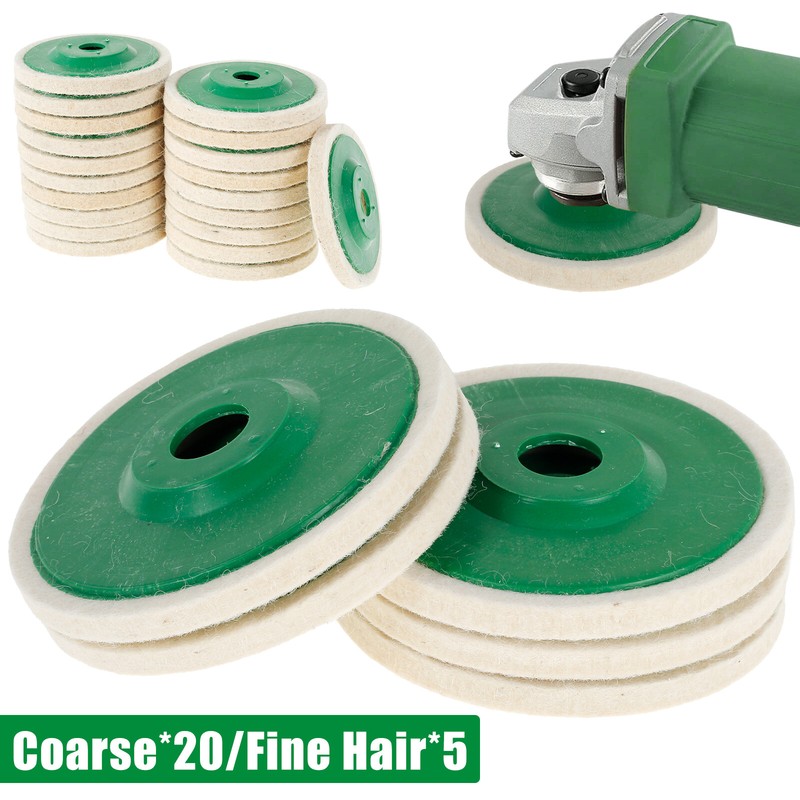 5/20Pcs Wool Felt Polishing Discs Wheel Buffing Pads For 100/125 Angle Grinder.