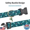 Gelwoo Personalized Dog Collars,Adjustable Puppy Collars with Safety Buckle for Small Medium Large Dogs,Cute and Unique Pink Cherry Pattern Pet Collar for Boy Girl Dogs. (Green Dolphin, Medium)