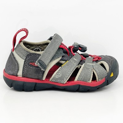 Keen Boys Seacamp II Cnx 1014123 Серые походные сандалии с крючками и петлями, размер 8