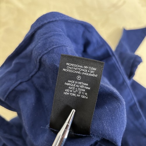 ALICE + OLIVIA Womens Blue Linen Blend Slim Cargo Jogger Pants Size 6