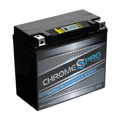 Chrome Pro Battery YTX20L-BS iGel High Performance Battery for Harley Davidson