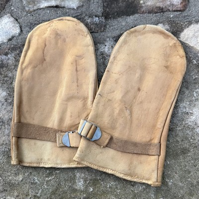 米軍 実物 USN ミトン オリジナル WWII 米軍 USN US NAVY ミリタリー レザー tan ガンナー