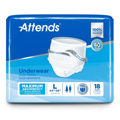 Attends Disposable Underwear Large Heavy 72 Ct