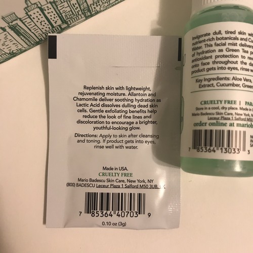 Mario Badescu Skin Care Travel Prodict Set- Cleanser, Toning Spray, Lotion