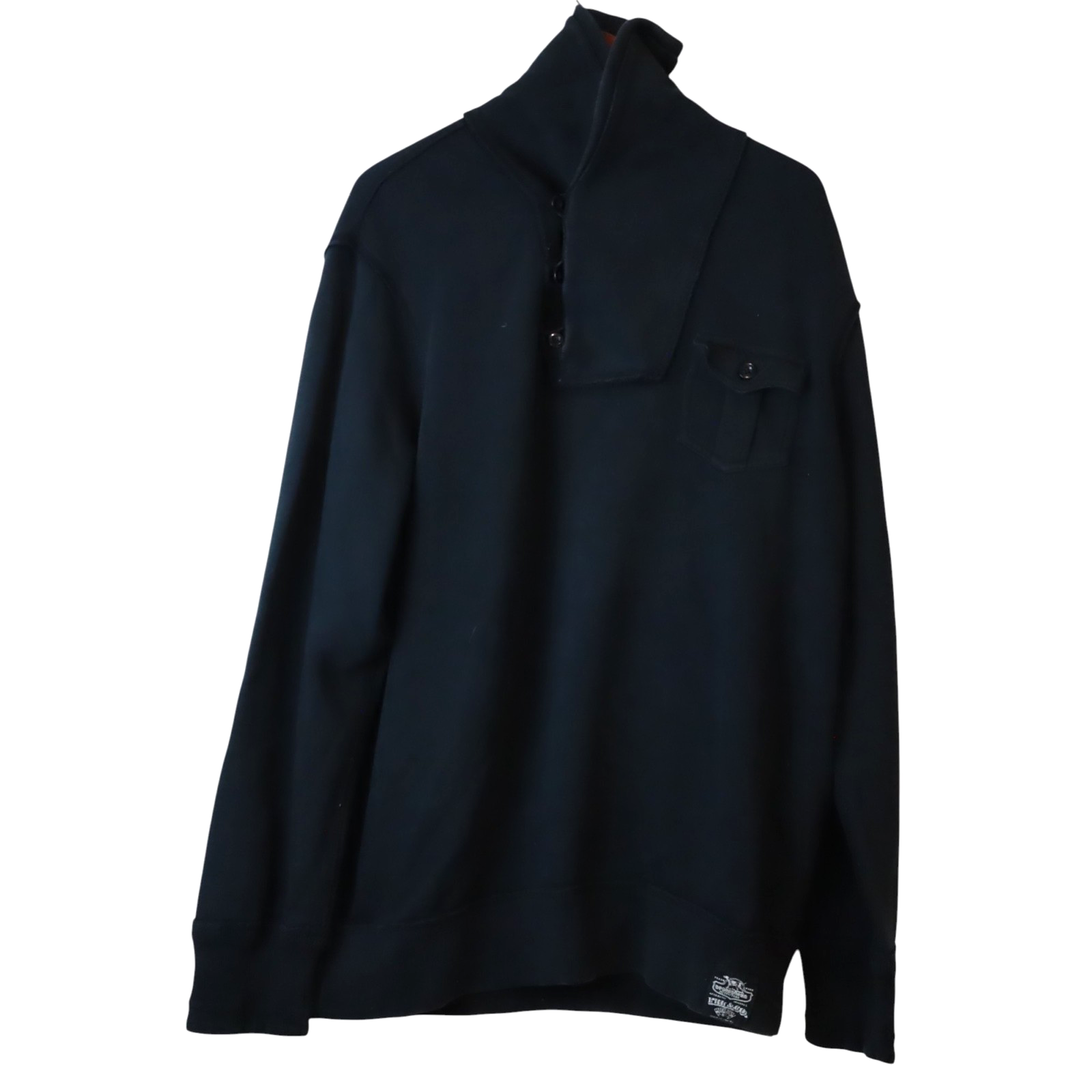 Vintage Polo Ralph Lauren Black Sweater Sportsman Outfitters Shawl Neck Men's XL