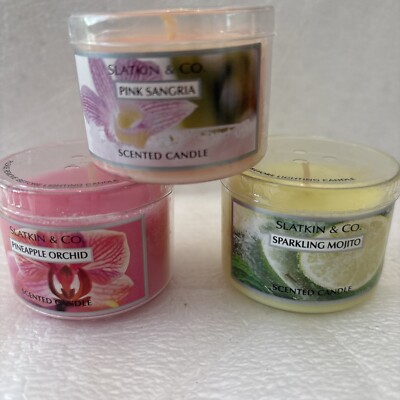 NEW Bath & Body Works Slatkin & Co 1.6 oz Sangria Mojito & Pineapple Set  3