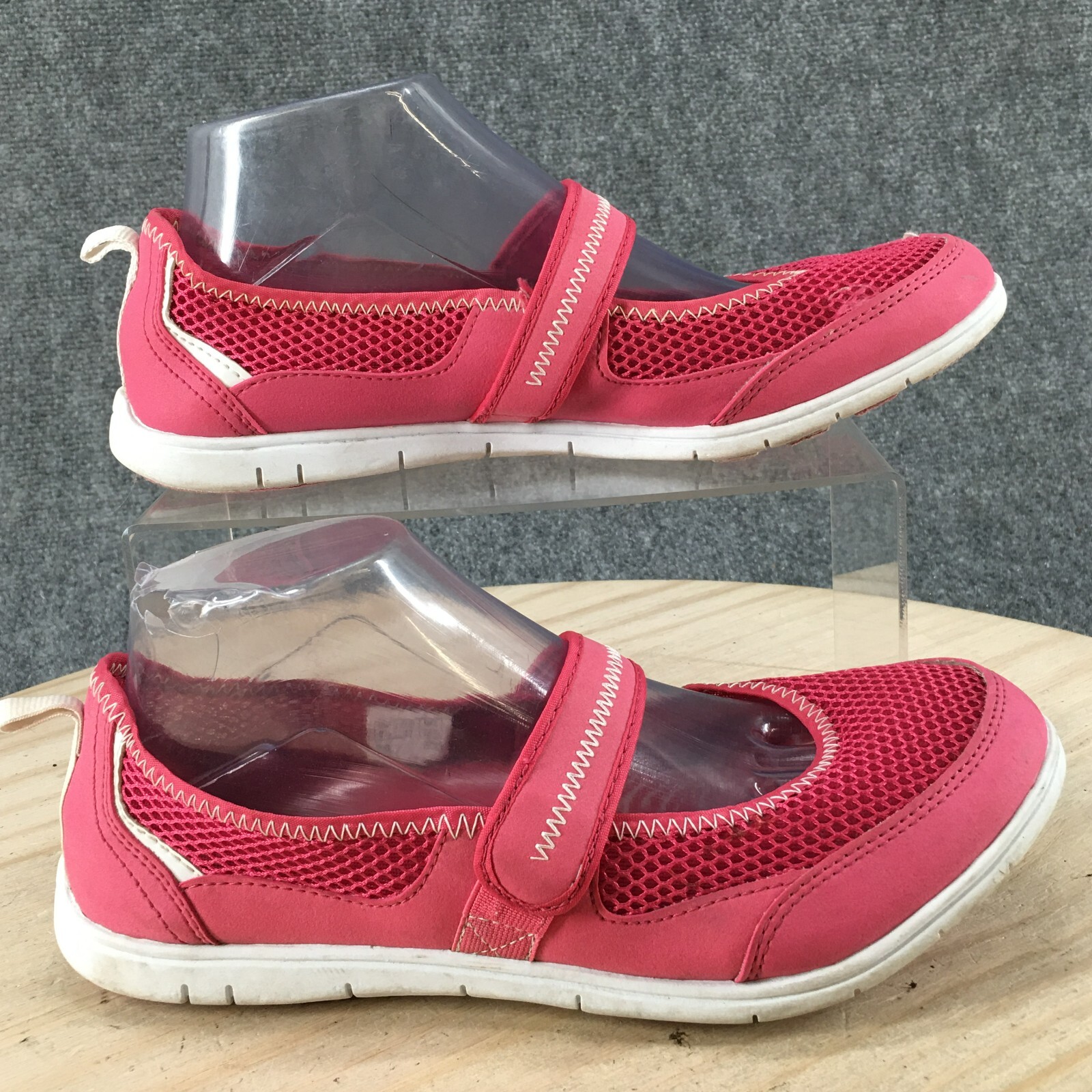 Danskin Now Shoes Womens 9.5 Chaka Mary Jane Pink Mesh Hook