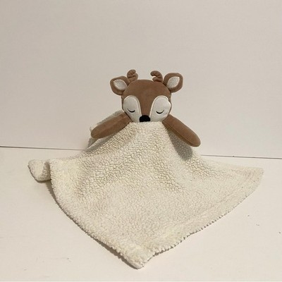 Chick Pea Deer Lovey Flat Plush White Baby Sherpa Security Blanket Woodland Toy