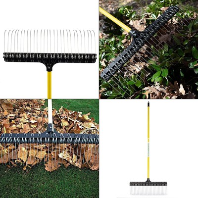 55 In. Fiberglass Handle Steel Rake | Debris Or Delicate Remove Groundskeeper
