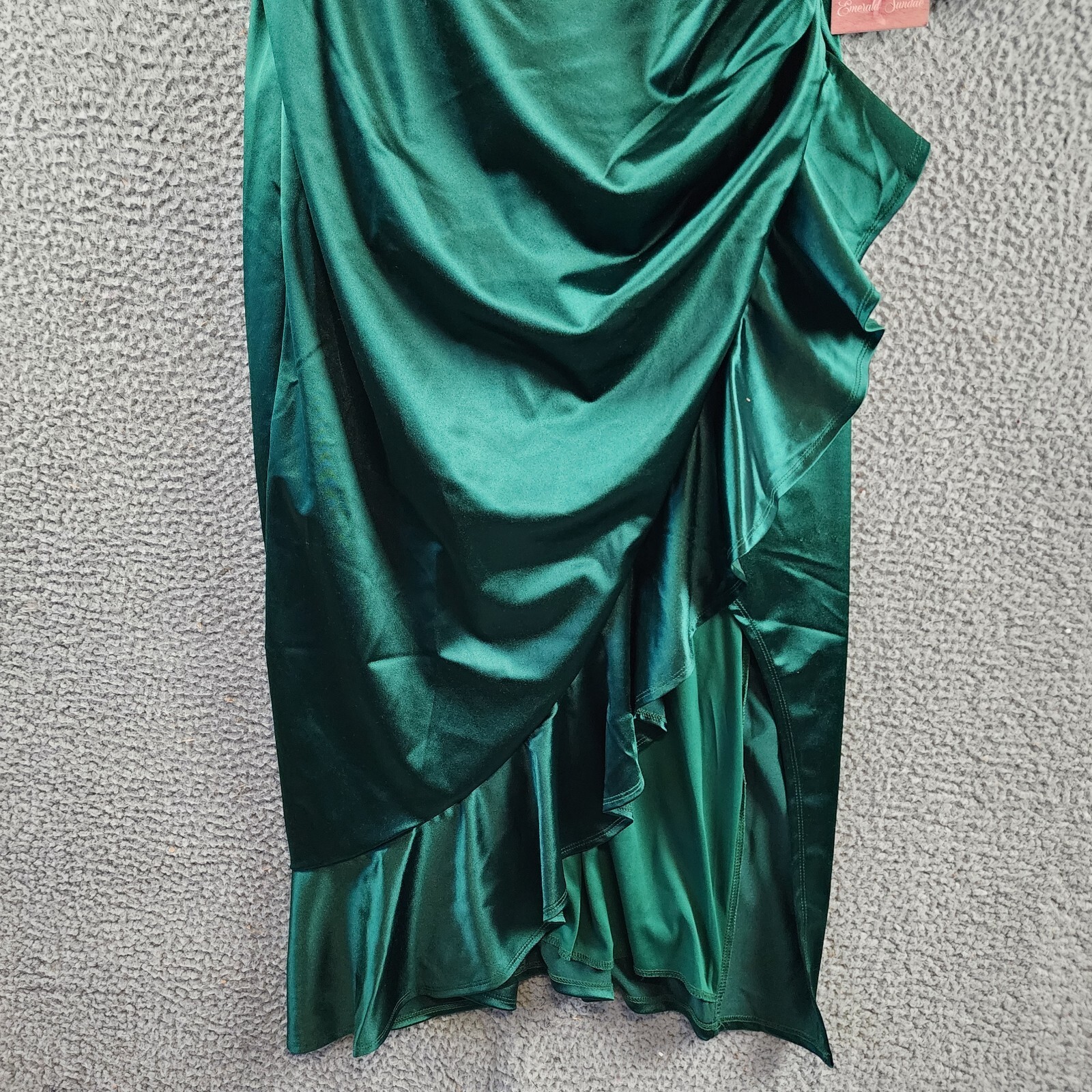 Emerald Sundae Trendy Plus Size Ruffled Midi Dress Women's 18 Hunter Sleeveless~ - Picture 3 of 14