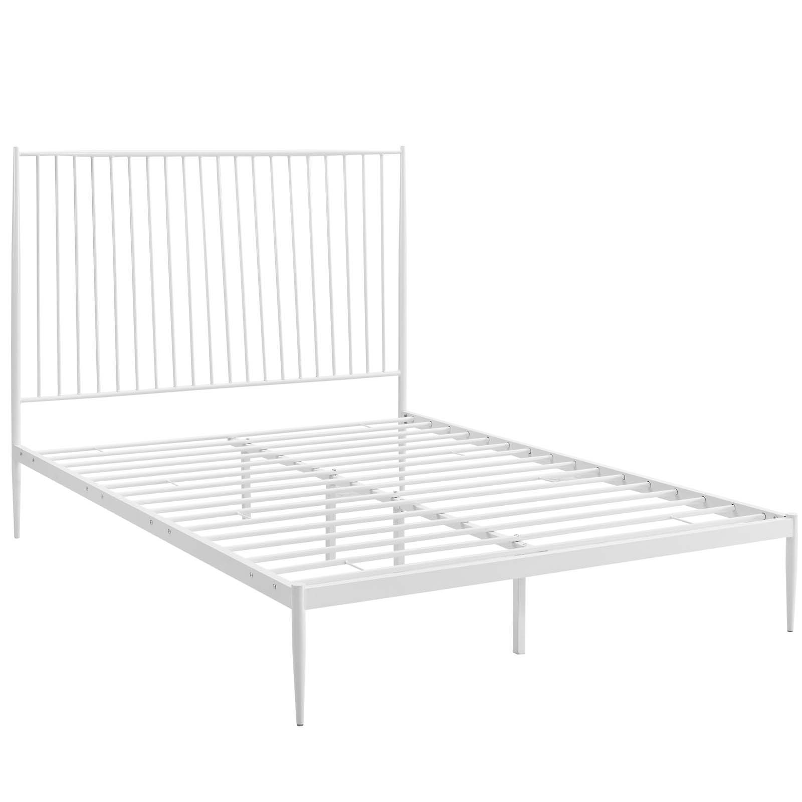 Modern Rustic Metal Spindle Queen Size Platform Bed Frame ...