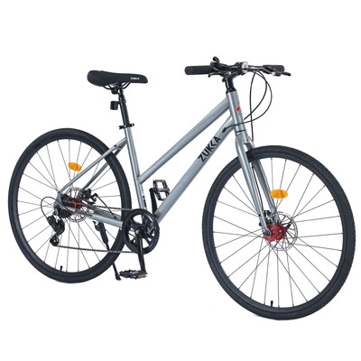 7 Speed Hybrid bike Disc Brake 700C Road Bike For men women'