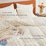 EMME Faux Fur Duvet Cover King Size, 3 Pieces Ultra Soft Fluffy Comforter Cover, Cozy Warm for Winter, Luxury Elegant Shaggy Bubble Design Bedding, 1 Duvet Cover and 2 Pillow Shams (King, Cream White)