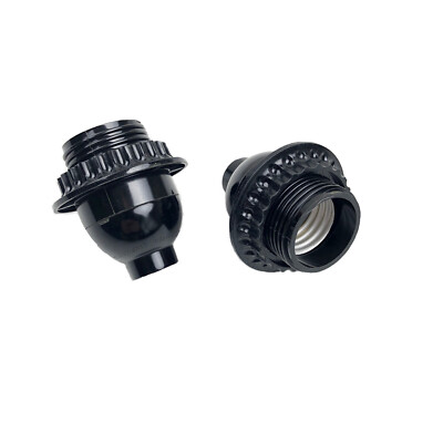 2 Pack Satco Phenolic Keyless Light Socket E26 E27 Base Lamp Replacement Black