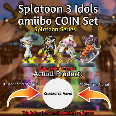 Pearl, Marina, Callie, and Marie Amiibo COINS -Splatoon 3- Figures NOT Included