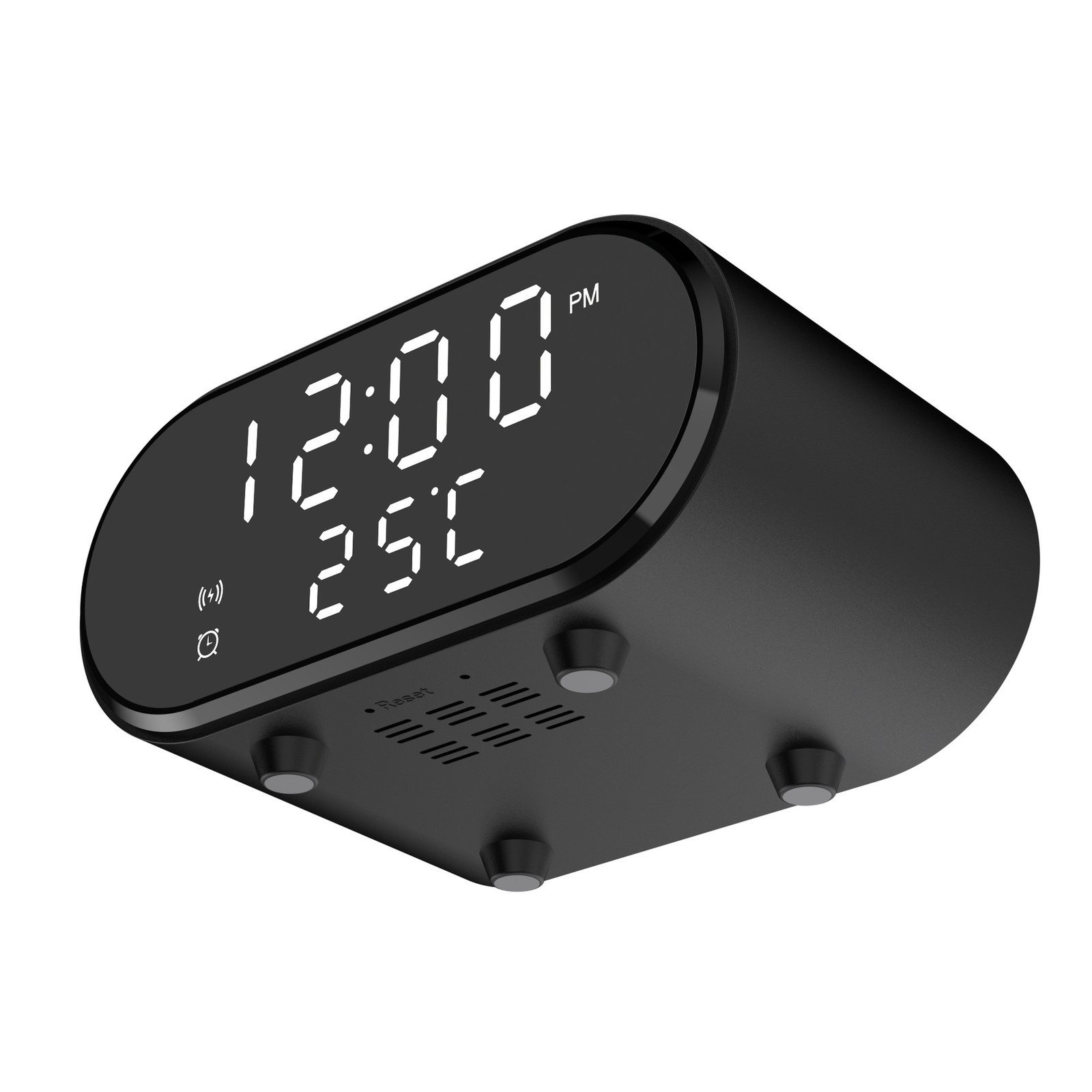4 in 1 Charger 15 W Digital LED Desk Alarm Clock Thermometer Qi Wireless Charge