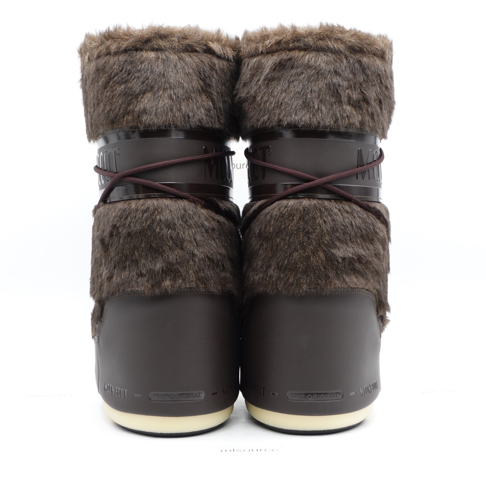 Pre-owned Moon Boot Icon Faux-fur Boots 14089000-004 Brown Women's Size 8-9.5 / 39-41 Eu