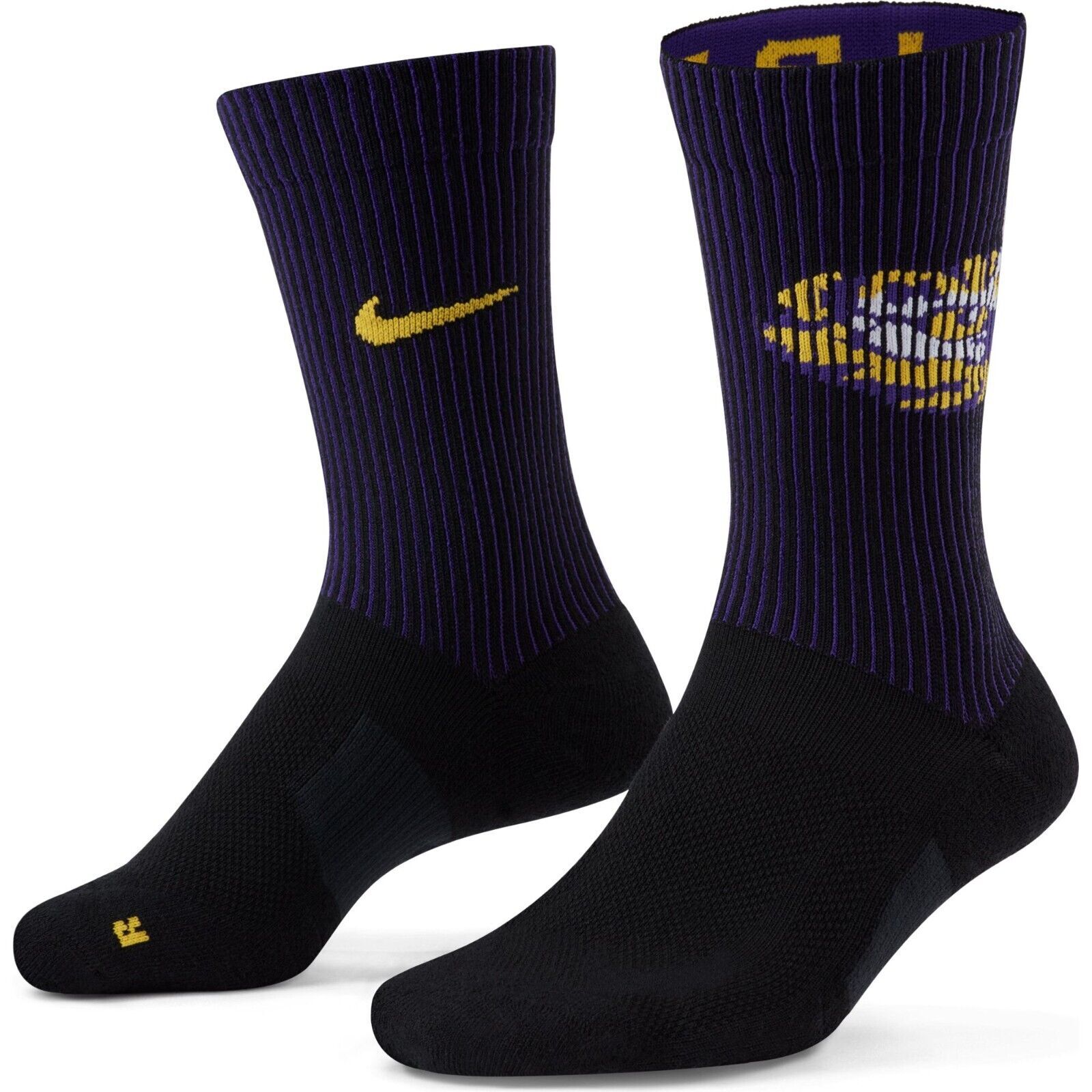 Носки Nike LSU Tigers Multiplier Crew, 2 пары, фиолетовые DA6833-902 XL (мужские 12–15 лет)