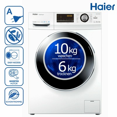 Waschtrockner Frontlader A Haier HWD100-BP14636 10kg waschen 6kg trocknen