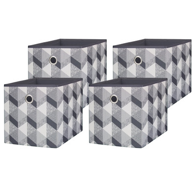 Mainstays Collapsible Fabric Cube Storage Bin, Gold Metallic