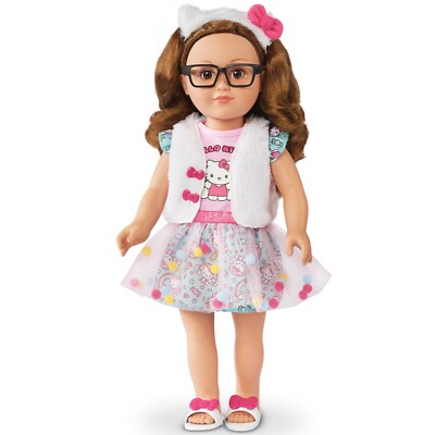 My Life as Hello Kitty Party Planner Posable 18 inch Doll, Light Brunette Hair