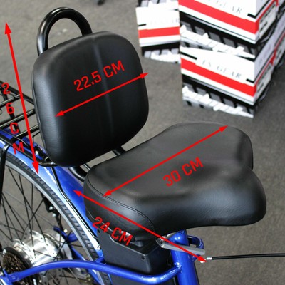extra wide bicycle seat with backrest