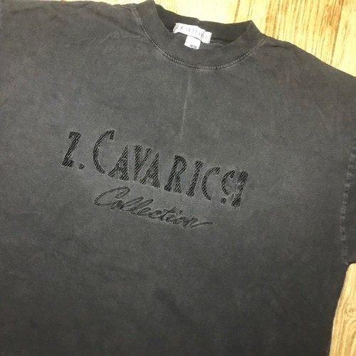 Rare Vintage 80s 90s Z Cavaricci Acid Wash Distressed Spellout T Shirt Guess XL