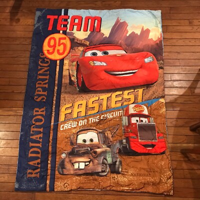 Cars Radiator Springs Team Fastest Crew Lightning McQueen Throw Blanket 41 x 54 
