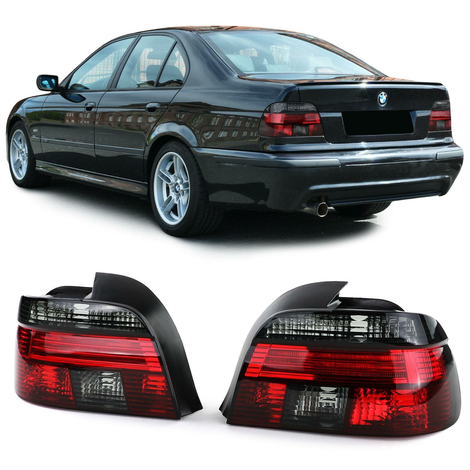 BMW E39 テールランプ Clear Red 3D LED Stripe Bar Tail Lights for BMW 5-Series E39