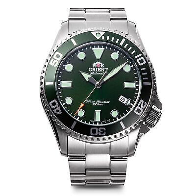 Pre-owned Orient Sports Rn-ac0k02e Green Dial Diver Automatic Mechanical Watch Men Box