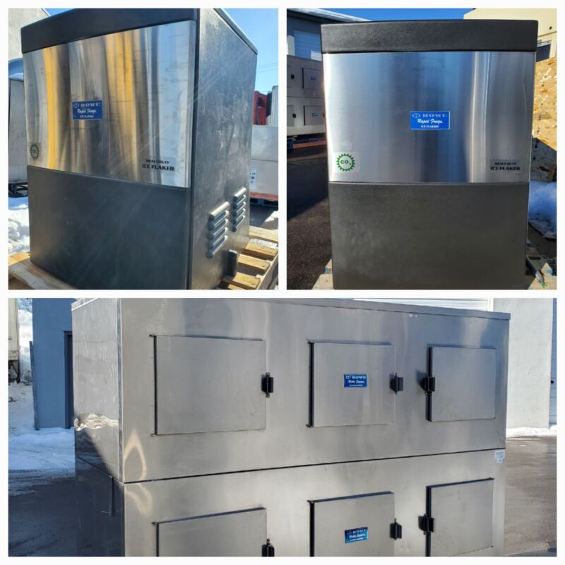 TWO HOWE 2000-RLE-CO2-230 Rapid Freeze Ice Flake Makers and CP3200 Ice Storage