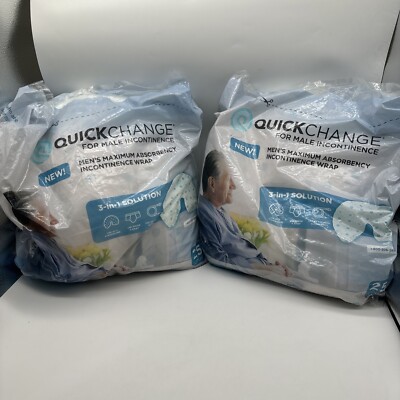 QuickChange Male Incontinence Urine Management Wrap 25 Count Packs 2 Pack
