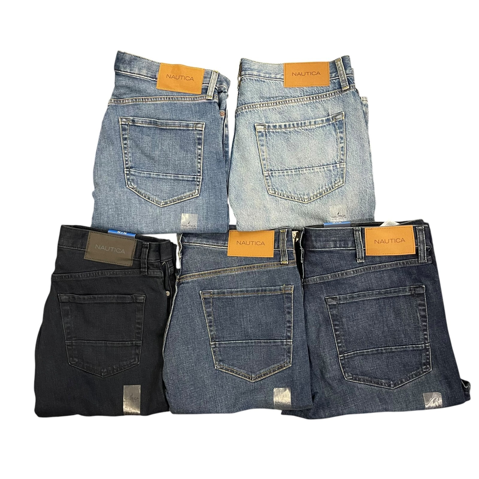 NWT Nautica Men's Original Relaxed Straight Stretch Denim Jeans 4 Colors All Siz