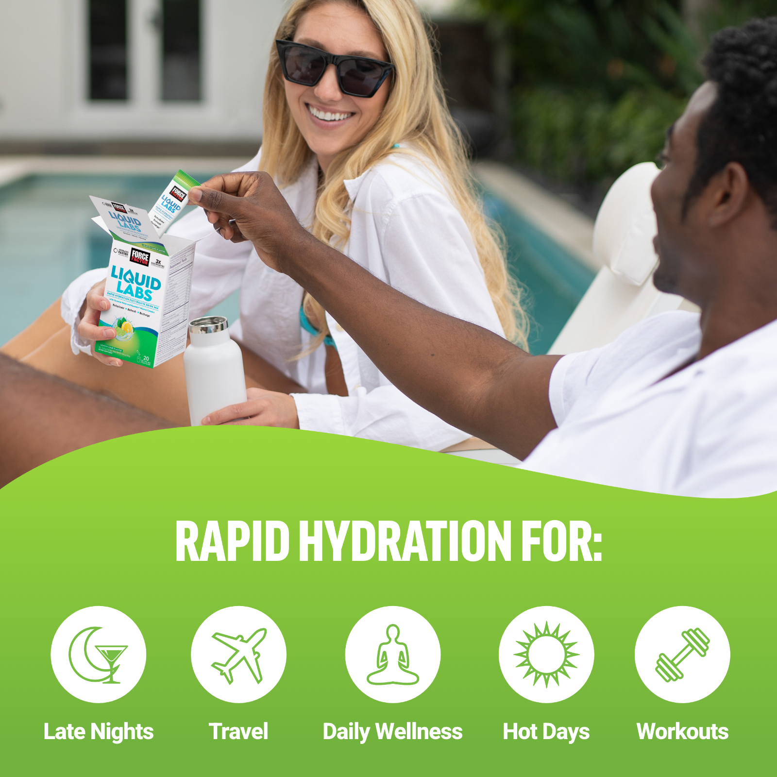 Force Factor Liquid Labs Electrolytes Powder, Hydration Packets - Lemon Lime