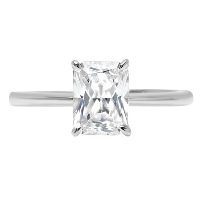 Pre-owned Pucci 1ct Radiant Cut Synthetic Moissanite Wedding Bridal Promise Ring 14k White Gold In White/colorless