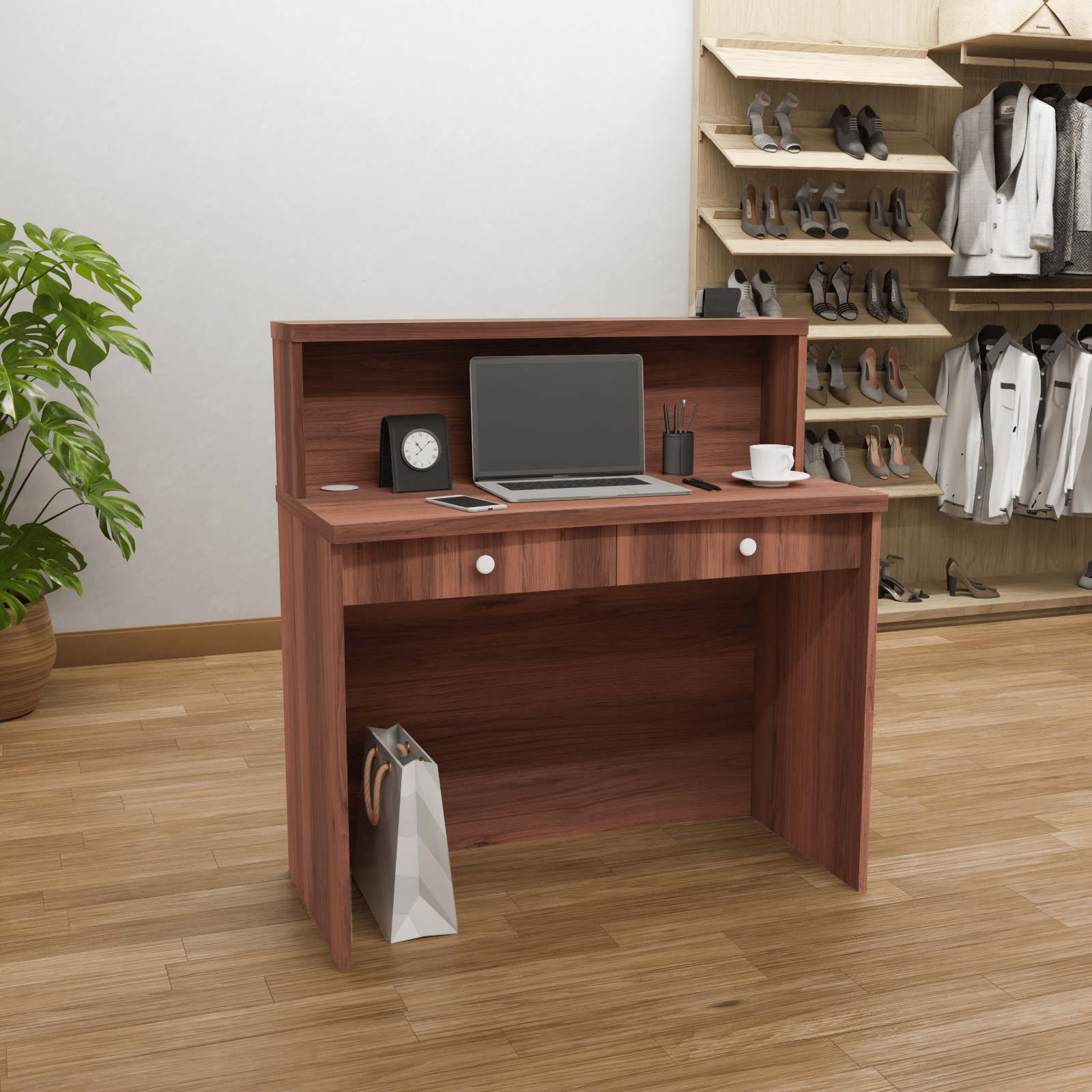 Reception Desk Counter Top, Laminate Desktop, Standing Front Table for Salon Spa