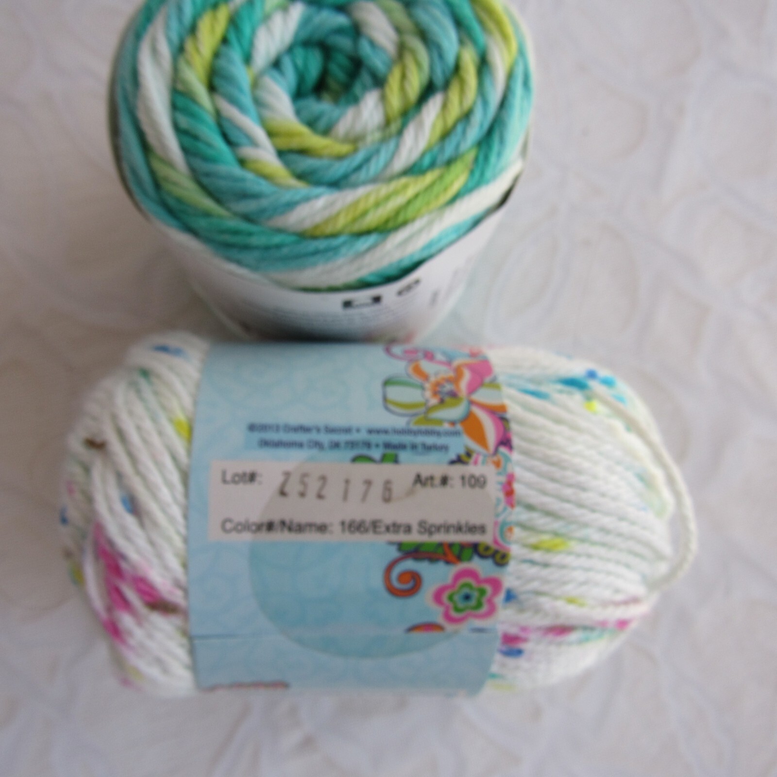 2 Skeins Yarn Cotton Crafters Secret Skein New