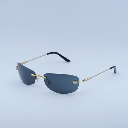 Pre-owned Versace Ve2279 100287 Gold/dark Grey 60-18-135 Sunglasses In Gray