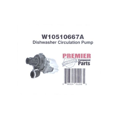 Premier Component Part W10510667 Dishwasher Circulation Water Pump for Whirlpool