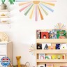 Half Sun Wall Decal Boho Sun Wall Stickers Half Rainbow Wall Decals Removable Art Vinyl Sun Sticker Peel and Stick Rainbow Sun Wall Stickers for Kids Room Playroom Nursery Decor