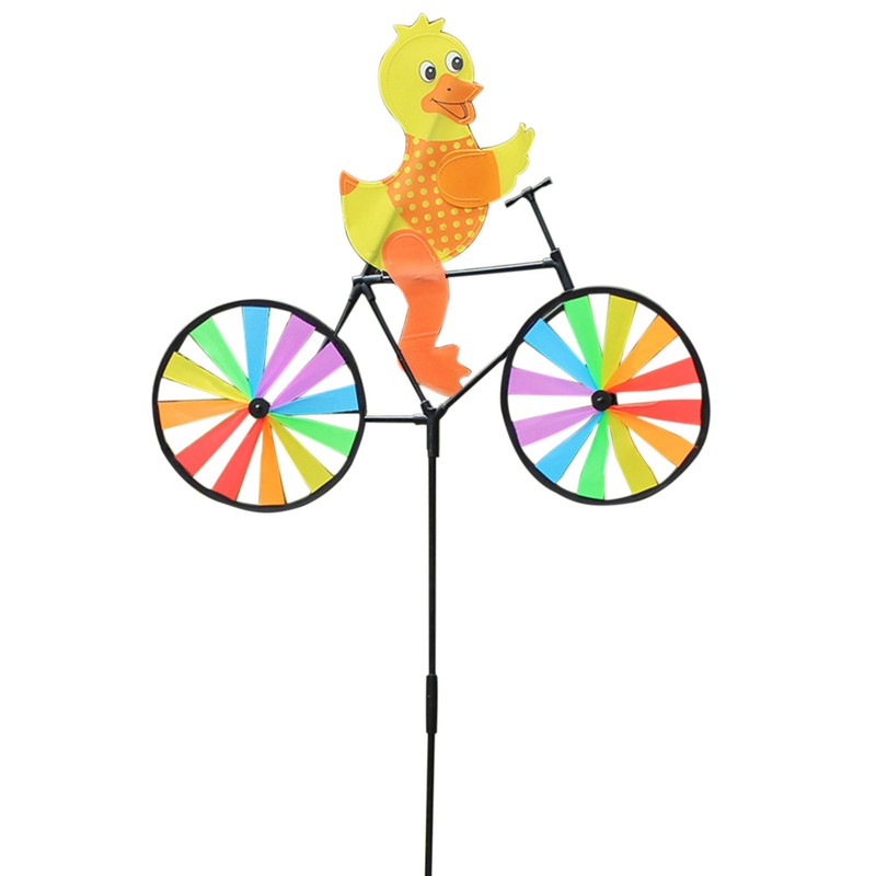 Animal On Bike Wind Spinner Garden Windmill Outdoor Yard Lawn Art Decor