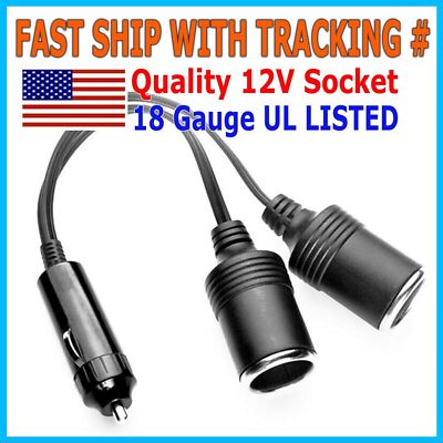 Dual Car Cigarette Lighter Splitter Charger Power Socket Adapter 12v Auto Outlet
