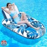 JCLEAL Pool Floats Lounger, Inflatable Pool Floaties Rafts Adult Extra Large Recliner Tanning Lounge Chair Water Floaty with Backrest Footrest Cup Holder for Swimming Pool Beach Lake and Vacation