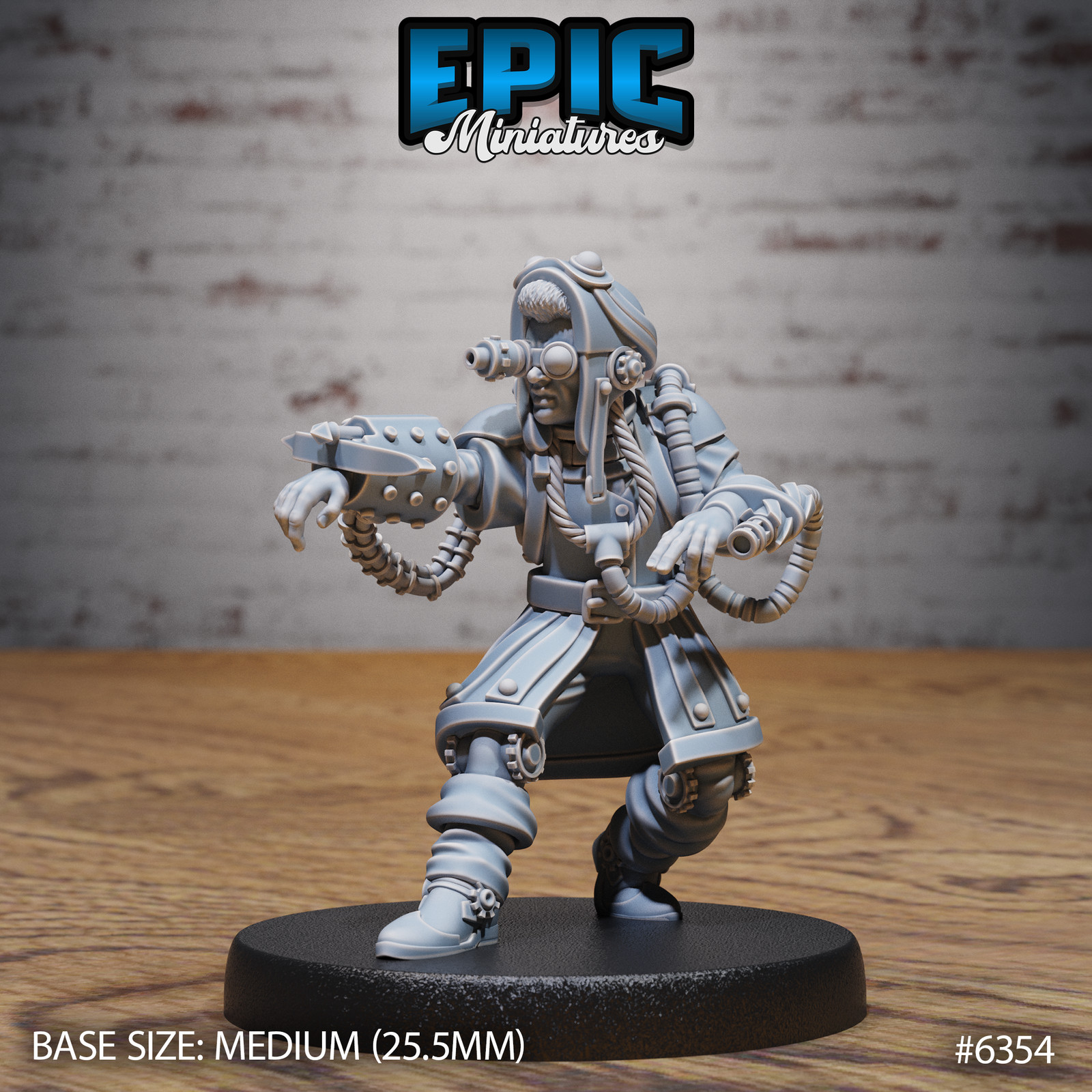 Enhanced Sharpshooter – Steampunk Marksman Miniature | 28mm Clockwork Sniper