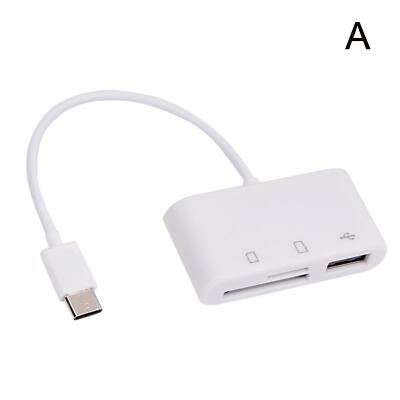 USB C 3-in-1 Hub Converter Type-C Adapter SD Card Reader For Laptop Pro