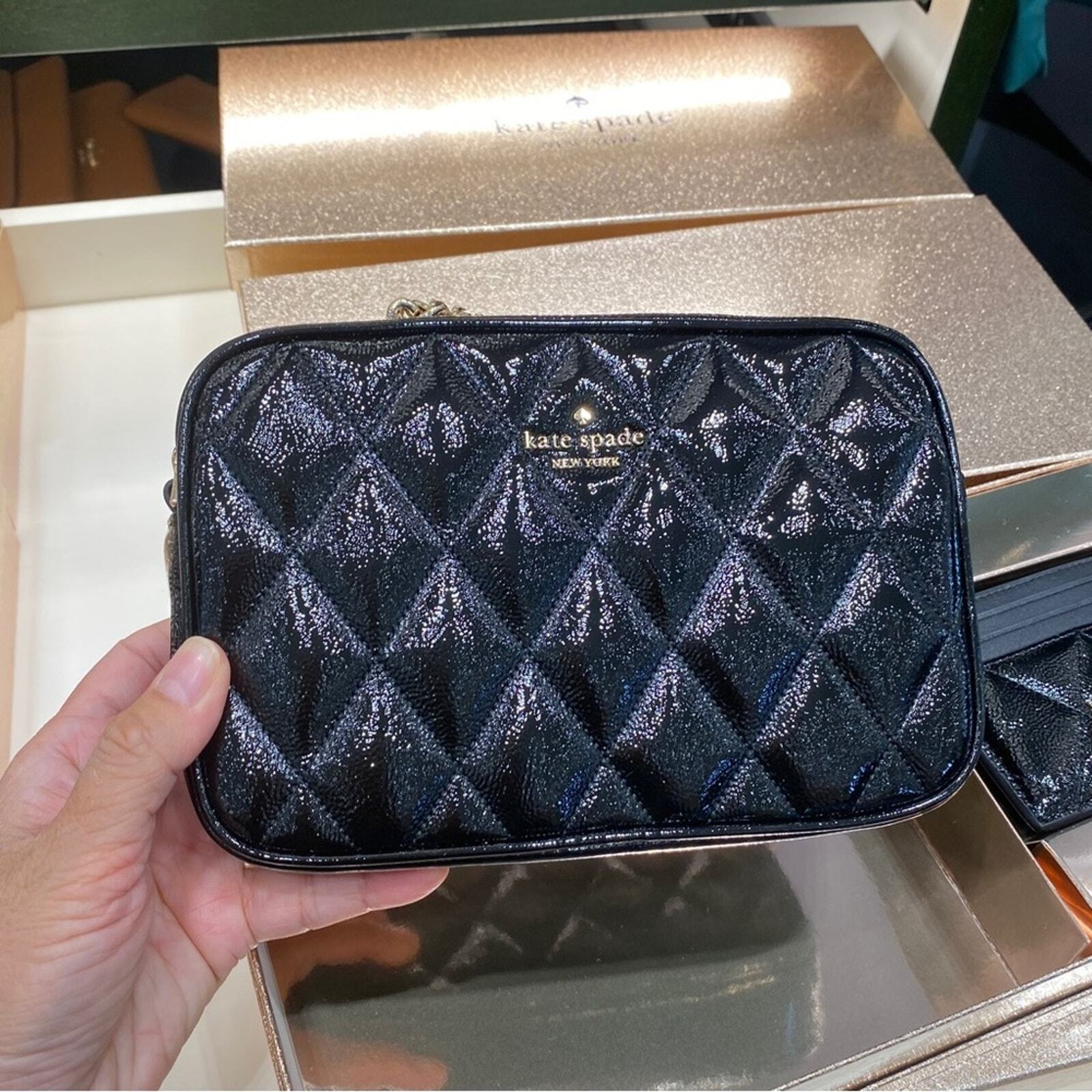Kate Spade Glimmer Quilted Patent Leather Boxed Crossbody