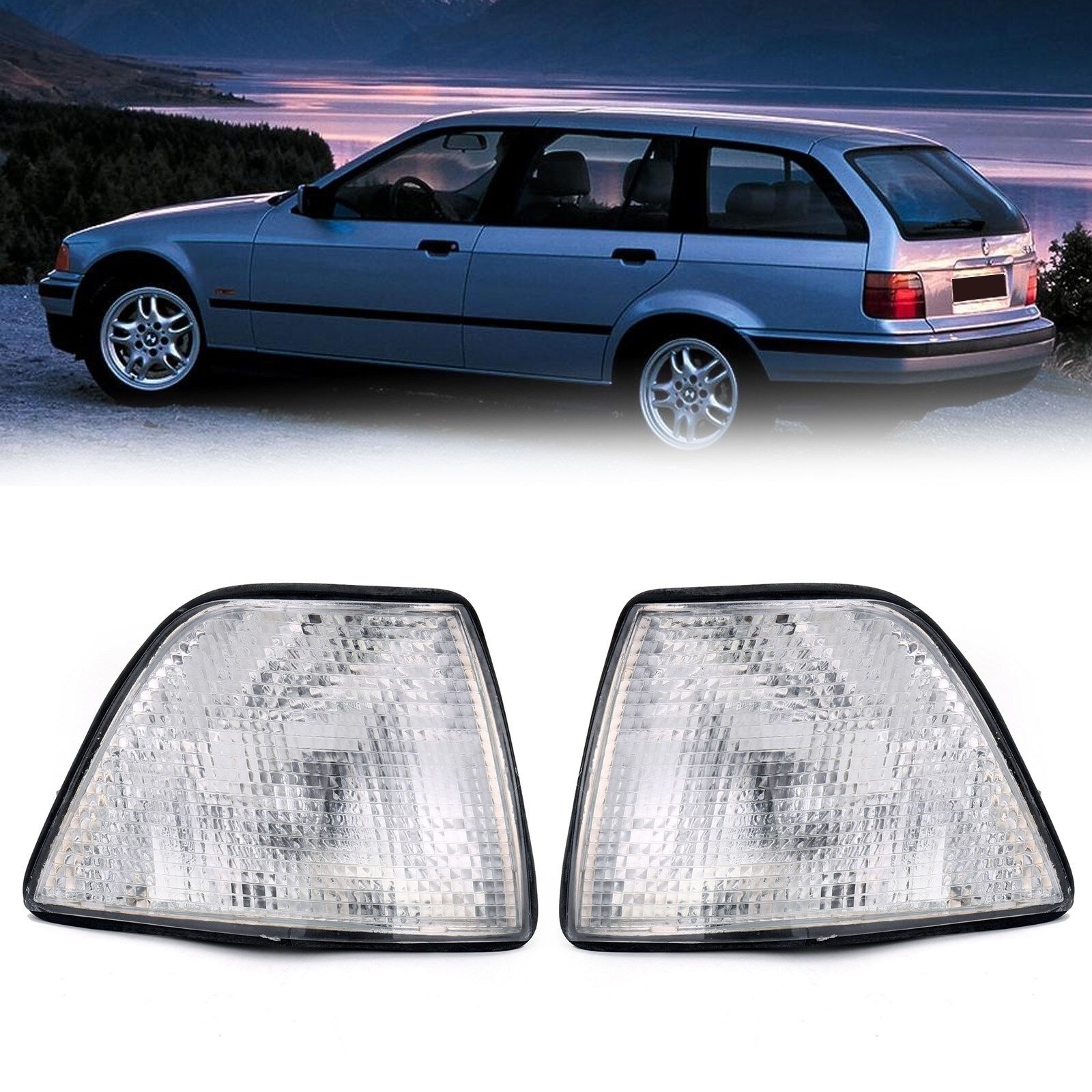 Corner Lights For Bmw E36 3-Series 4Dr Sedan/Hatchback 1992-1998 1997 White
