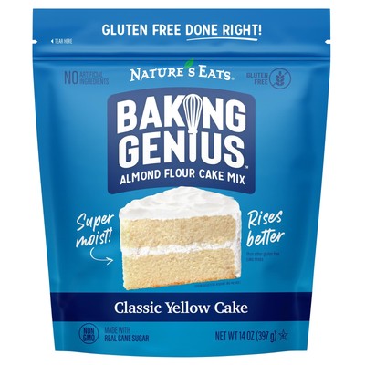 Nature's Eats Baking Genius Classic Yellow Cake Almond Flour Cake Mix 14oz