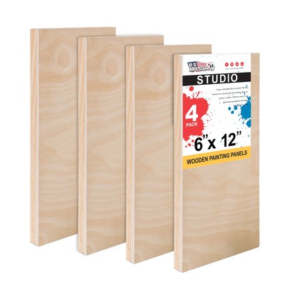 6'' x 12'' Studio 3/4'' Profile Depth Artist Wood Pouring Panel Boards Pack of 4