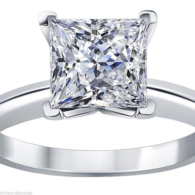 Pre-owned Pucci 0.5ct Princess Classic Simulated Engagement Promise Ring 14k White Solid Gold In White/colorless